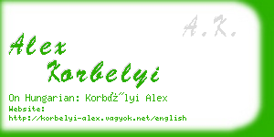 alex korbelyi business card